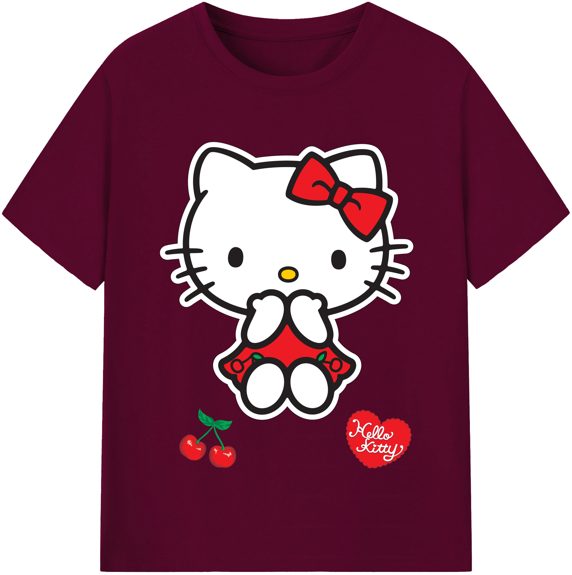 （画像用） Hello Kitty ハローキティ レディースカジュアルプリントTシャツ（綿100％）